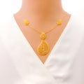 Festive Dangling Paisley 21k Necklace Set 