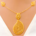 Festive Dangling Paisley 21k Necklace Set 