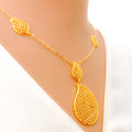 Festive Dangling Paisley 21k Necklace Set 
