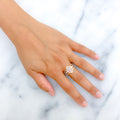 Stunning Marquise Shaped 18K Gold + Diamond Ring 