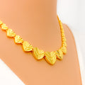 Striking Graduating Heart 22K Gold Necklace Set 