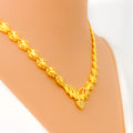Exclusive Sand Finished 22K Gold Necklace Set 