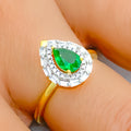 Delightful Dressy 18K Gold + Diamond Drop Ring 