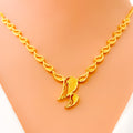 Tasteful Paisley Adorned 22K Gold Necklace Set 