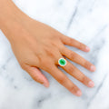 Extravagant Glossy 18K Gold + Diamond Ring 