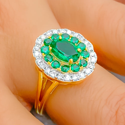 Extravagant Glossy 18K Gold + Diamond Ring 