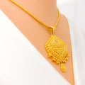 Striking Dressy Tasseled 22k Gold Pendant Set
