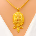 Posh Diamond Shaped 22k Gold Pendant Set 