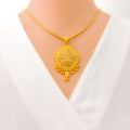 Elevated Magnificent Lavish 22k Gold Pendant Set 