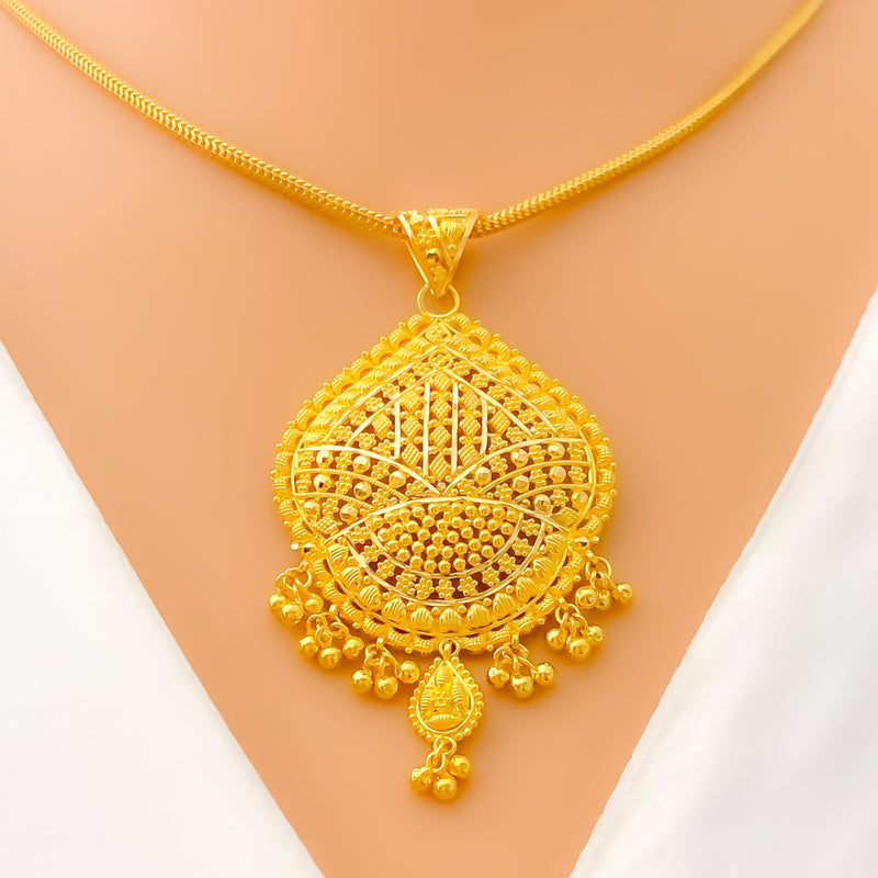 Elevated Magnificent Lavish 22k Gold Pendant Set 