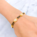 Evergreen Dressy 22k Gold Black Bead CZ Bracelet 