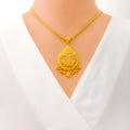 Impeccable Golden Drop 22k Gold Pendant Set 