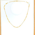 Sand Finished 22k Gold Barrel Bead Chain 