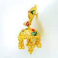 Dressy Majestic Tasseled 22k Gold Jhumki Earrings 