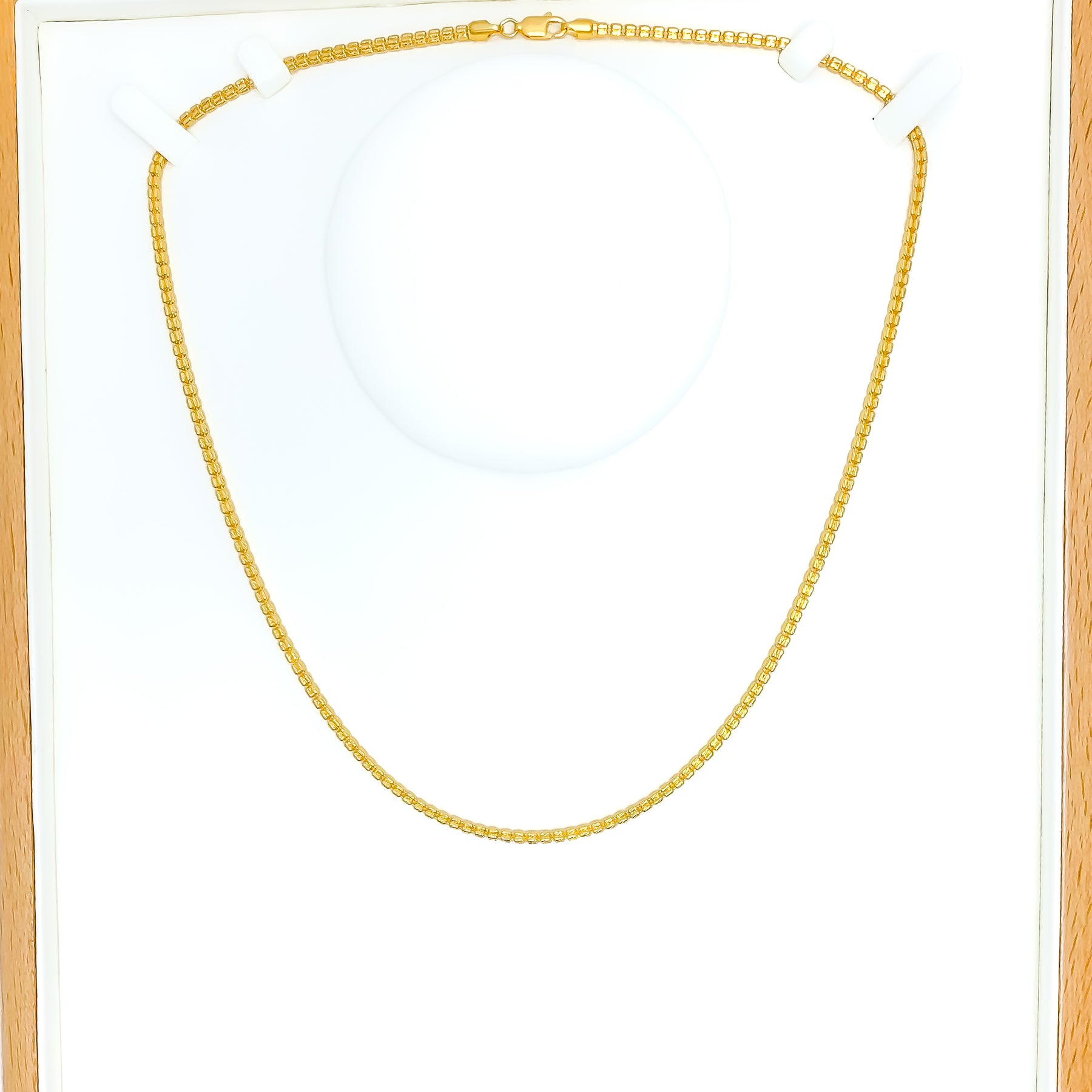 Interlinked Square Bead 22K Gold Chain - 20