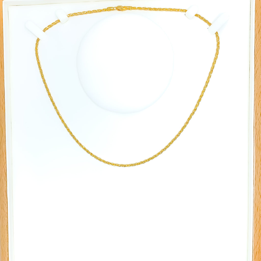 Modest Twisted 22k Gold Chain - 16