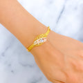 Sophisticated Blooming 22k Gold CZ Bracelet 