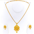 Striking Dressy Tasseled 22k Gold Pendant Set