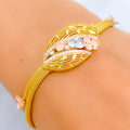 Sophisticated Blooming 22k Gold CZ Bracelet 