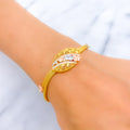 Sophisticated Blooming 22k Gold CZ Bracelet 