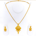Golden Bespoke Kite Shaped 22k Gold Pendant Set