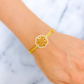 Delightful Netted Flower 22k Gold CZ Bracelet 