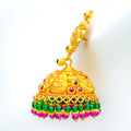 Decorative Colored 22k Gold Antique Jhumki Earrings 