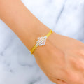 Sparkling Luscious Geometric 22k Gold CZ Bracelet 