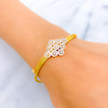 Sparkling Luscious Geometric 22k Gold CZ Bracelet 