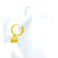 Festive Fine Beaded 22K Gold Chandelier Bali Earrings 