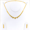 Striking Graduating Heart 22K Gold Necklace Set 
