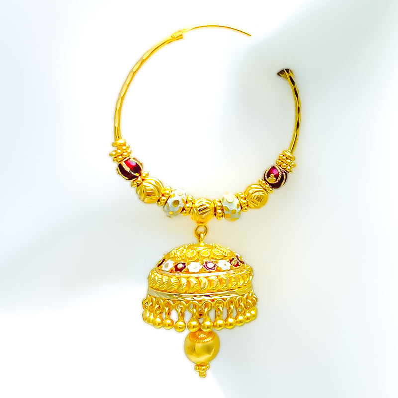 Palatial Bright 22K Gold Chandelier Meena Bali Earrings 