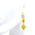 Unique Pyramid 22K Gold Chandelier Bali Earrings 