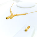 Radiant Contemporary 22k Gold Light-weight Necklace Set