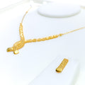 Delicate Delightful 22k Gold Light-weight Necklace Set