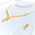 Smart Sophisticated 22k Gold Light-weight Necklace Set