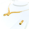 Evergreen Shimmering 22k Gold Light-weight Necklace Set