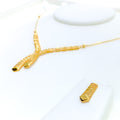 Mesmerizing Ornamental 22k Gold Light-weight Necklace Set