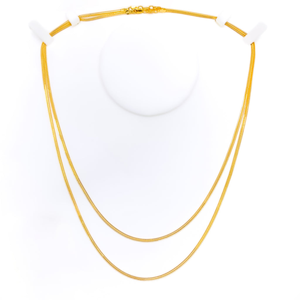 Flat Fancy Fox 22K Gold Chain - 20