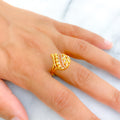 Dressy Orb Ball 22K Gold Drop Ring 