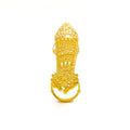 Traditional Gleaming 22k Overall Gold Finger Ring 