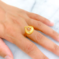 Posh Festive Pear Drop 22K Gold Ring 