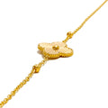 Chic Shimmering Clover Leaf 21k Gold Bracelet 