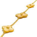 Exquisite Triple Flower 21k Gold Bracelet 
