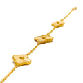 Exquisite Triple Flower 21k Gold Bracelet 