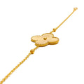 Grand Impressive Clover 21k Gold Bracelet 