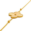 Bright Fascinating 21k Gold Clover Bracelet 