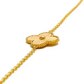 Trendy Tasteful 21k Gold Clover Bracelet 