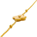 Sparkling Refined 21k Gold Floral Bracelet 