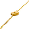 Lightweight Modest Floral 21k Gold Bracelet 